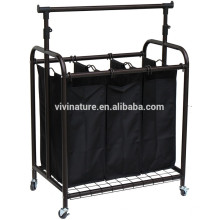 Vivinature roupas rack com classificador de lavanderia hamper